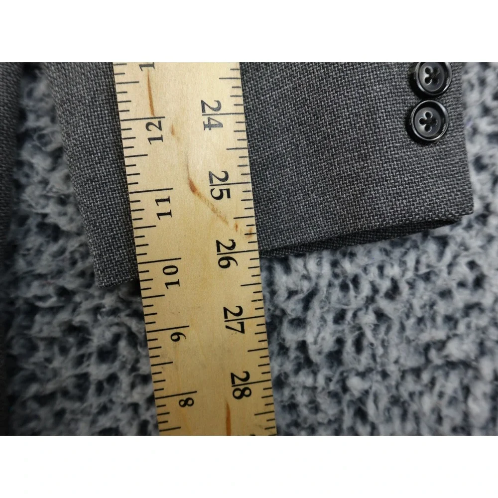 Brooks Brothers Coat Mens Grey Italian Fabric Wool Blazer 2-Button Size 44L‎